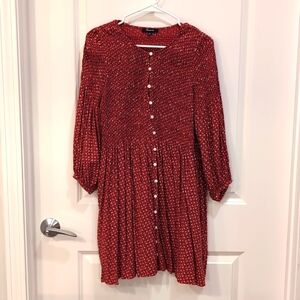 Madewell red floral mini dress, small